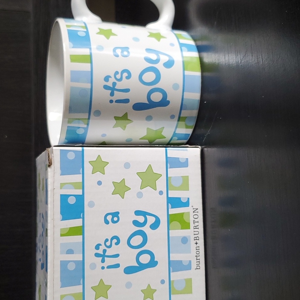 Baby Its a Boy Ceramic Mug Hand Painted Gift Boxed